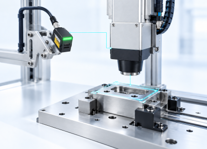 Compacte sensor in laseropstelling